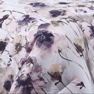 Floral Purple Duvet Cover Set Queen